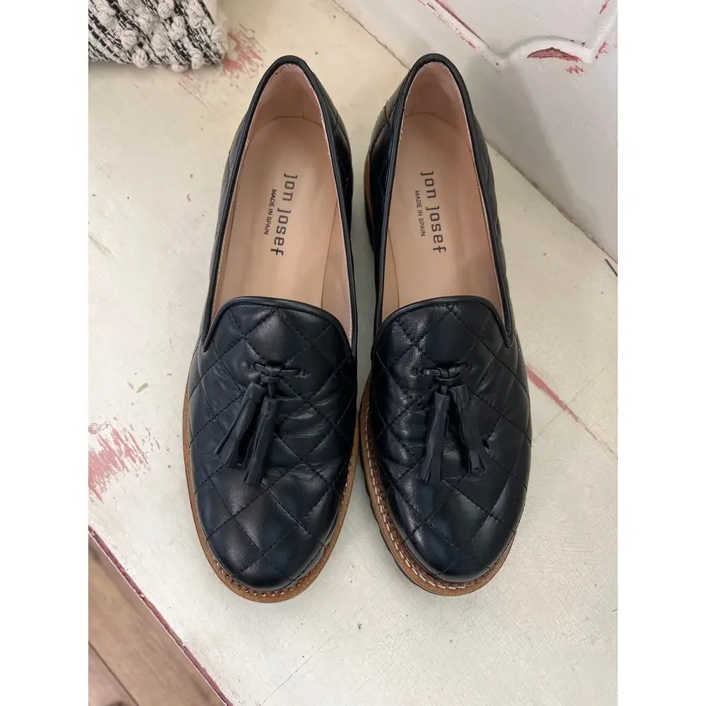 Jon Josef size 39 US 8 black loafers shoes